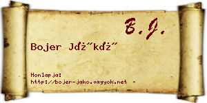 Bojer Jákó névjegykártya